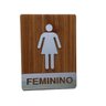 Placa Sinalização Banheiro Wc Masculino Feminino Acrílico Premium Wood 2 Peças 20x15cm - 4