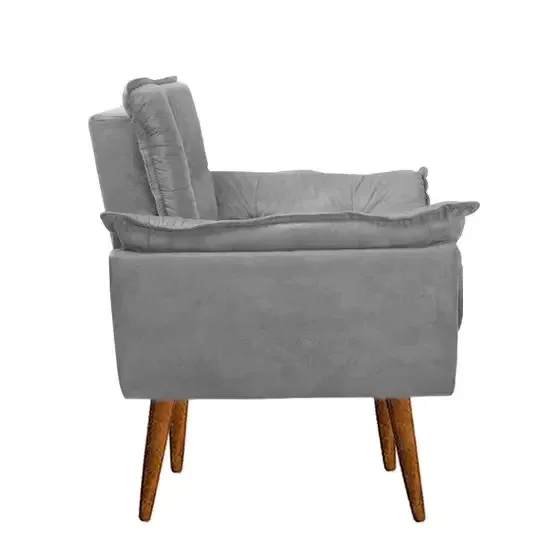 Ver imagem 4 de Poltrona Opala 1 Lugar Cinza Base Palito Imbuia