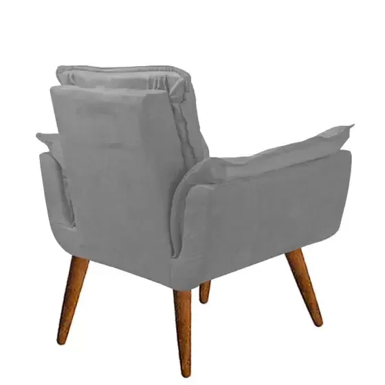 Ver imagem 2 de Poltrona Opala 1 Lugar Cinza Base Palito Imbuia