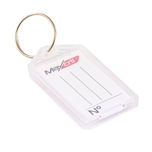 Kit 70 Chaveiro de Plástico Branco com Abertura e Etiqueta Pautada para Identificação