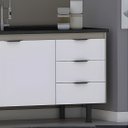 Ver imagem 3 de Gabinete de Cozinha 2 Portas Armário 100% MDF Multiuso 144cm:Madeirado/Branco