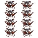 Ver imagem 1 de Kit 8 Conjuntos de Mesa com 4 Cadeiras de Madeira Dobrável 70x70 Imbuia