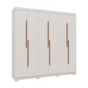 Ver imagem 7 de Guarda-Roupa Casal 6 Portas 2 Gavetas 100% MDF Valência Off White/Nevaska