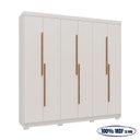 Ver imagem 4 de Guarda-Roupa Casal 6 Portas 2 Gavetas 100% MDF Valência Off White/Nevaska