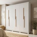 Ver imagem 1 de Guarda-Roupa Casal 6 Portas 2 Gavetas 100% MDF Valência Off White/Nevaska