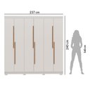 Ver imagem 6 de Guarda-Roupa Casal 6 Portas 2 Gavetas 100% MDF Valência Off White/Nevaska
