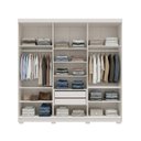 Ver imagem 5 de Guarda-Roupa Casal 6 Portas 2 Gavetas 100% MDF Valência Off White/Nevaska