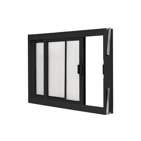 Vitro de Janela Basculante 2 Folhas de Correr para Banheiros e Lavabos 40x60cm Preto