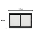 Ver imagem 4 de Vitro de Janela Basculante 2 Folhas de Correr para Banheiros e Lavabos 40x60cm Preto