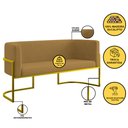 Ver imagem 3 de Kit Sofá 2 Lugares + 2 Poltronas para Recepção – Balaqui Cor:capuccino