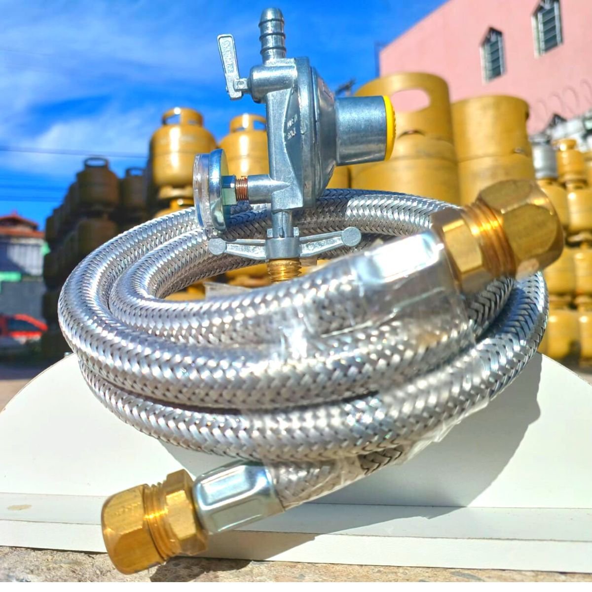 Regulador click Max visor Gas 2kg/h Mangueira dako 2 metros - 8