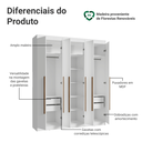 Ver imagem 5 de Guarda-roupa Casal 6 Portas Batentes Venus Madesa
