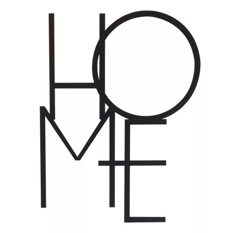 Escultura Decorativa de Parede Home em Mdf 6mm Preto