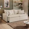Sofá Cama Retrátil 4 Lugares 2,30m com Almofadas Linho Focus - 3