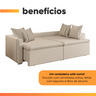 Sofá Cama Retrátil 4 Lugares 2,30m com Almofadas Linho Focus - 5