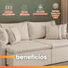 Sofá Cama Retrátil 4 Lugares 2,30m com Almofadas Linho Focus - 6