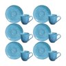 Conjunto 06 Xícara de Café Bio Breeze 120 Ml Azul Stoneware Porto Brasil - 1