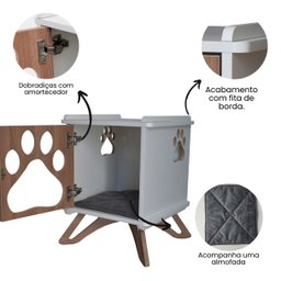 Mesa Cabeceira Pet Cachorro Mdf Pata com Pés - 4