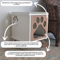 Mesa Cabeceira Pet Cachorro Mdf Pata com Pés - 3