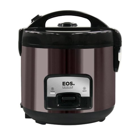 Panela Elétrica de Arroz EOS 10 Xícaras Titanium Preta com Tampa de Vidro Clear Glass EPA10PT