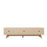 Rack para TV até 75 Polegadas Clint (217cm) - Off White Brilho/Natural - 6