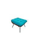 Ver imagem 3 de Kit 02 Poltronas e 01 Puff Costela Suede Azul Turquesa