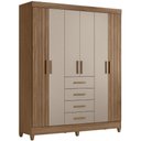 Ver imagem 1 de Guarda Roupa Casal 165cm 6 Portas Khani Carvalho/fendi Z17 - Mpozenato