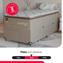Ver imagem 5 de Cama Box Baú Solteiro + Colchão Comfort Class Pillow Top Bege/suede Bege