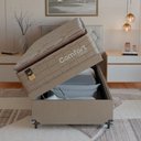 Ver imagem 6 de Cama Box Baú Solteiro + Colchão Comfort Class Pillow Top Bege/suede Bege