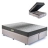 Cama Baú King 193x203 Suede Bege com Dual Firm Espuma Ecoflex - 1