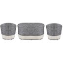 Ver imagem 4 de Jogo Sofá + 2 Poltronas Bia para Recepção Consultório e Clínica - Boucle Bege/cinza:boucle Bege/cinz