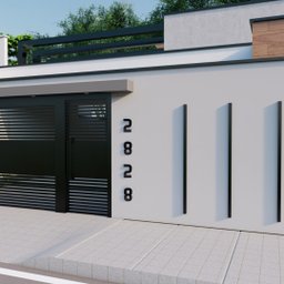 Números e Letras Residenciais / Comerciais Preto 3D 19cm:0 - 4