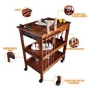 Ver imagem 3 de Kit 2 Carrinhos de Churrasco Mesa Churrasqueira Imbuia