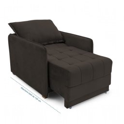 Poltrona Cama Reclinável Retrátil Viena Veludo Marrom - Loja Sheep - 7