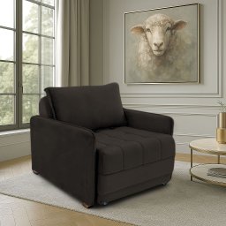 Poltrona Cama Reclinável Retrátil Viena Veludo Marrom - Loja Sheep - 2