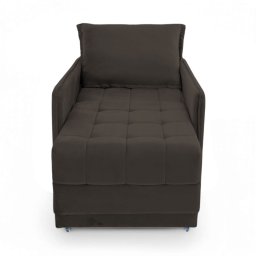 Poltrona Cama Reclinável Retrátil Viena Veludo Marrom - Loja Sheep - 5