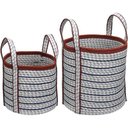 Ver imagem 1 de Kit 2 Peças Cesta Decorativo Organizadora Cachepô Home&co Tecido Azul Cesto G:31x30x30 Cesto P:25x25