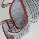 Ver imagem 4 de Kit 2 Peças Cesta Decorativo Organizadora Cachepô Home&co Tecido Azul Cesto G:31x30x30 Cesto P:25x25