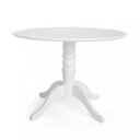 Ver imagem 1 de Mesa Redonda Madeira Maciça Pé Central Torneado 4 Lugares Gardênia Yescasa Branco