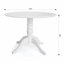 Ver imagem 3 de Mesa Redonda Madeira Maciça Pé Central Torneado 4 Lugares Gardênia Yescasa Branco