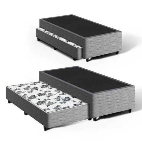 Cama Box com Auxiliar de Espuma Bicama Unique Solteiro 88cm