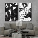 Ver imagem 2 de Quadro Abstrato Moderno Duo Contraste em Movimento Preto e Branco