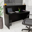 Ver imagem 1 de Balcão Atendimento Recepção Consultório 1400x600 Netmobil - Preto
