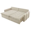 Ver imagem 5 de Sofá Cama Linho em Madeira Eucalipto 280cm Braço 20cm Arizona Meu Sofá Online
