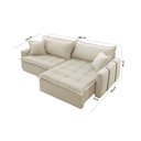 Ver imagem 3 de Sofá Cama Linho em Madeira Eucalipto 280cm Braço 20cm Arizona Meu Sofá Online