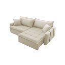 Ver imagem 4 de Sofá Cama Linho em Madeira Eucalipto 280cm Braço 20cm Arizona Meu Sofá Online