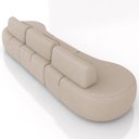 Ver imagem 7 de Sofá 5 Lugares Orgânico para Sala Living 366cm Vasti M03 Veludo Bege - Lyam Decor