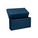 Ver imagem 3 de Cabeceira Baú de Cama Box Madeira Estofada Casal Madri:azul