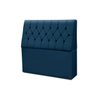 Cabeceira Baú de Cama Box Madeira Estofada Casal Madri:azul - 2