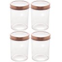 Ver imagem 1 de Kit 4 Potes de Vidro Lyor 500ml com Tampa de Acrílico Rosé Gastro Mantimentos